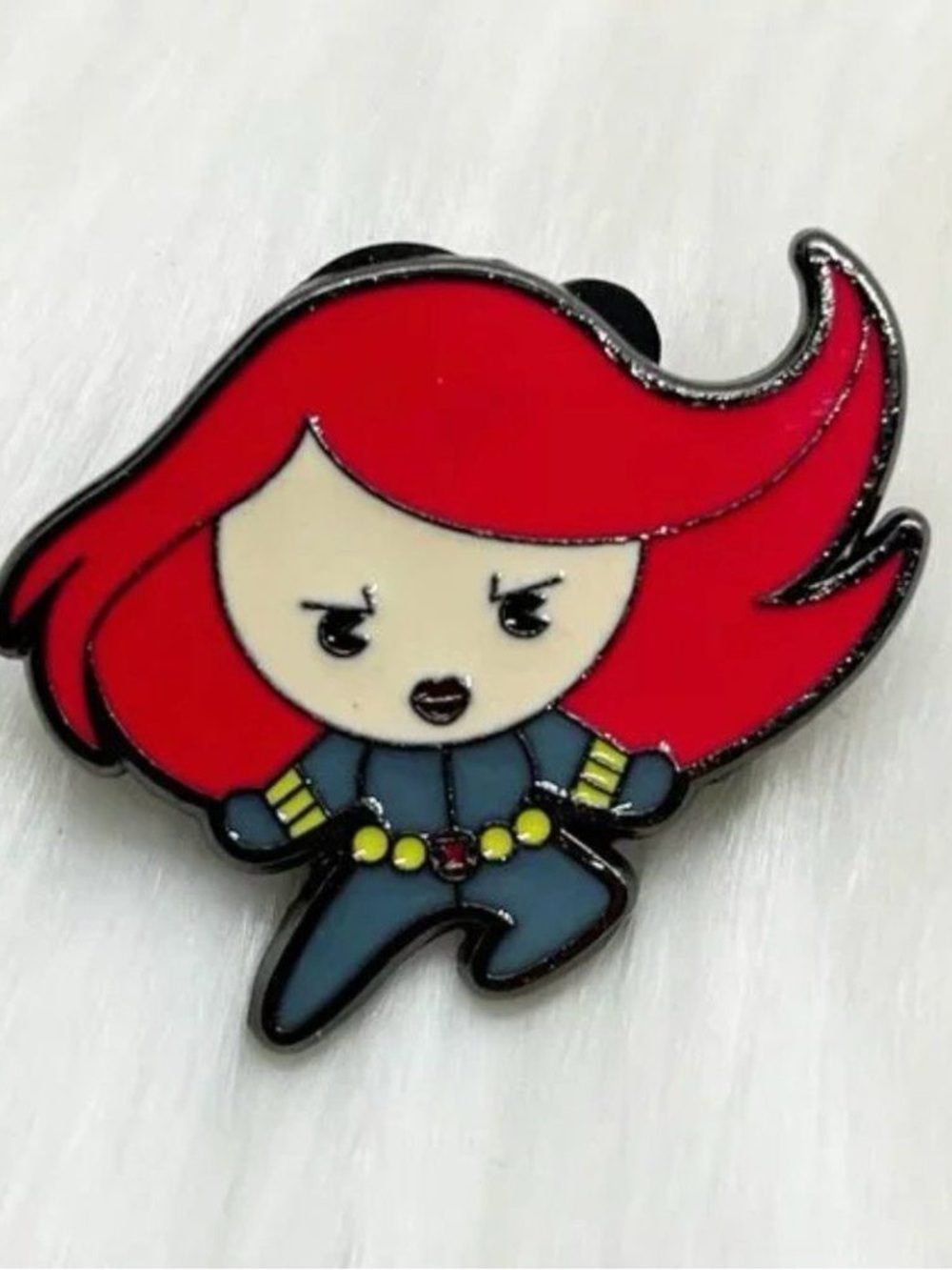Red-Haired Enamel Cartoon Pin - Women's Accessory